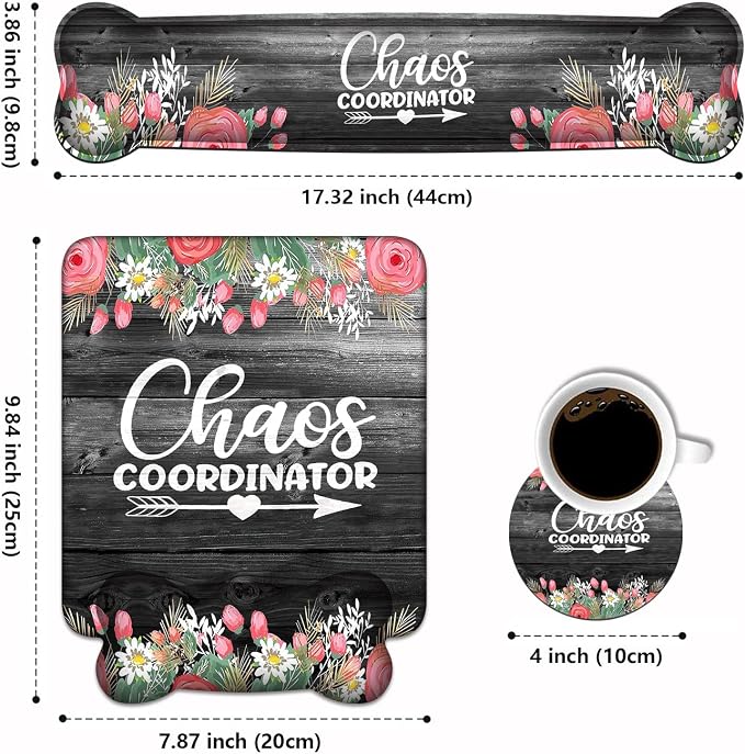 Chaos Coordinator Quotes Colored Floral Wreath Print