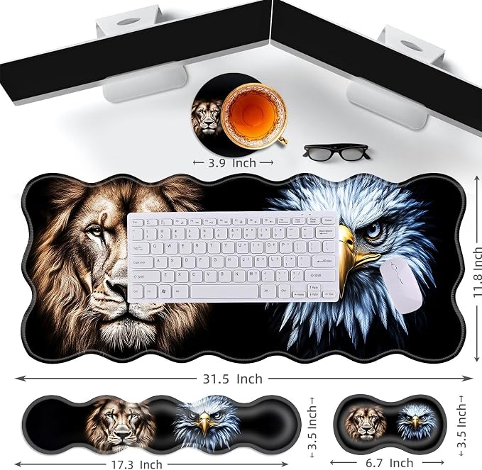 Lion and Eagle Face Art