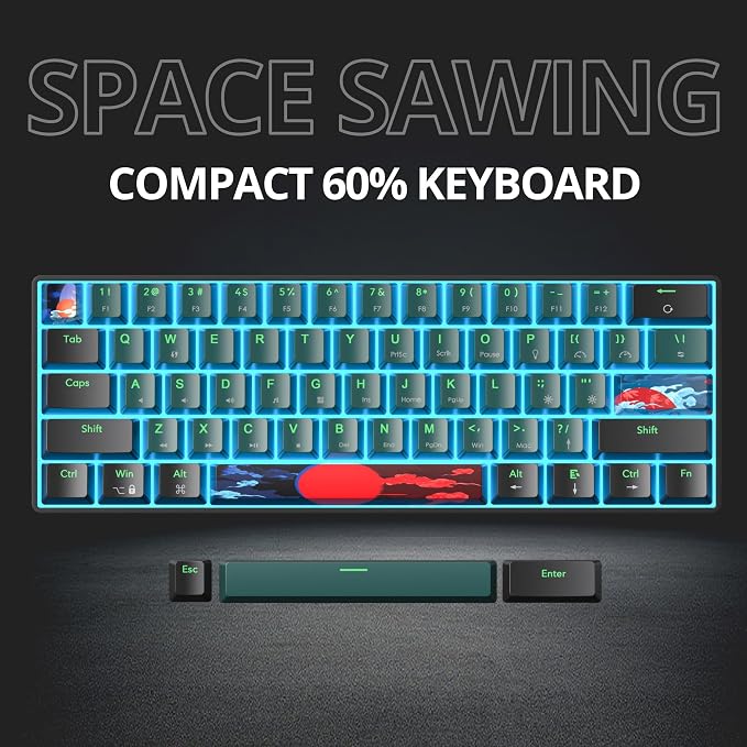 Ice-blue 61Green/Red Switch