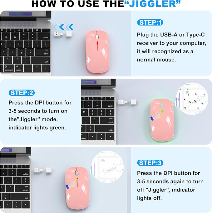 LED Wireless Mouse (Pink)