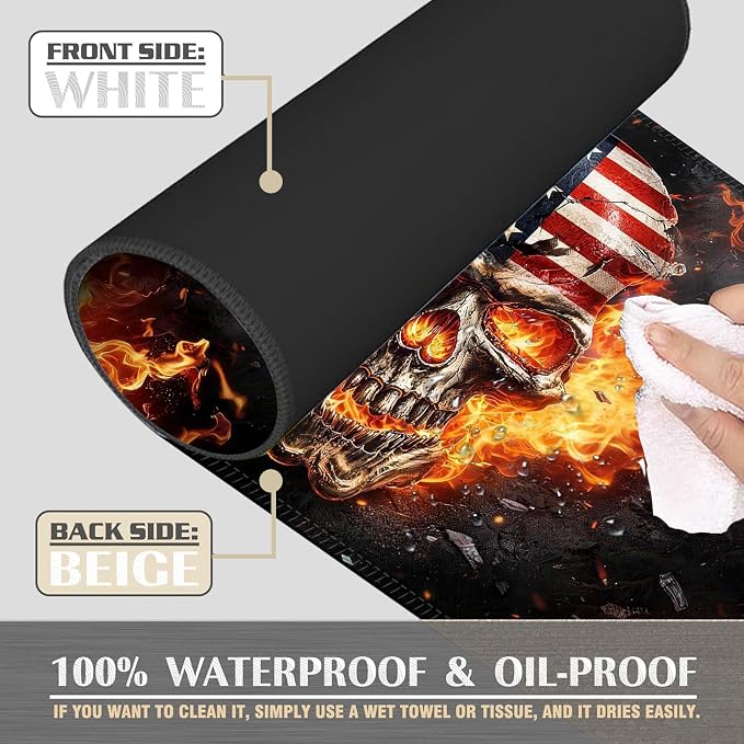American Flag Flame Skull