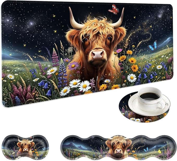 Cute Floral Highland Cow
