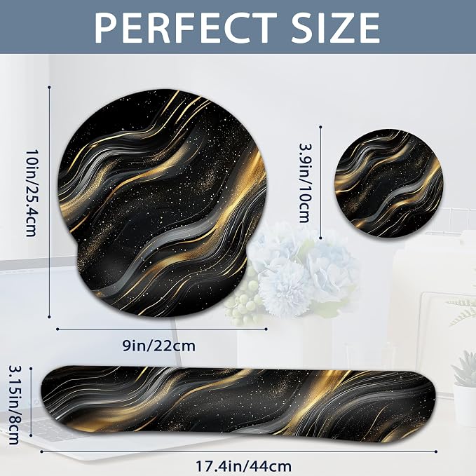 Black Gold Flowing Marble