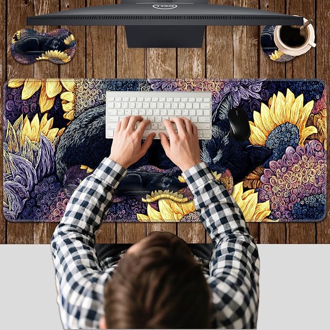 Black Cat With Sunflowers-2-28