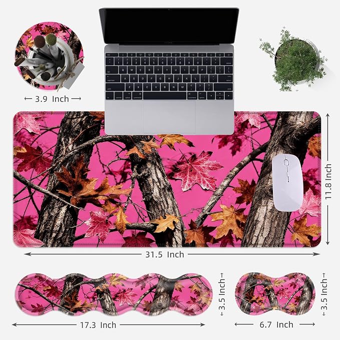 Pink Camo Autumn Leaves