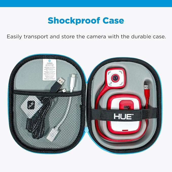 Red Camera with White Carry Case