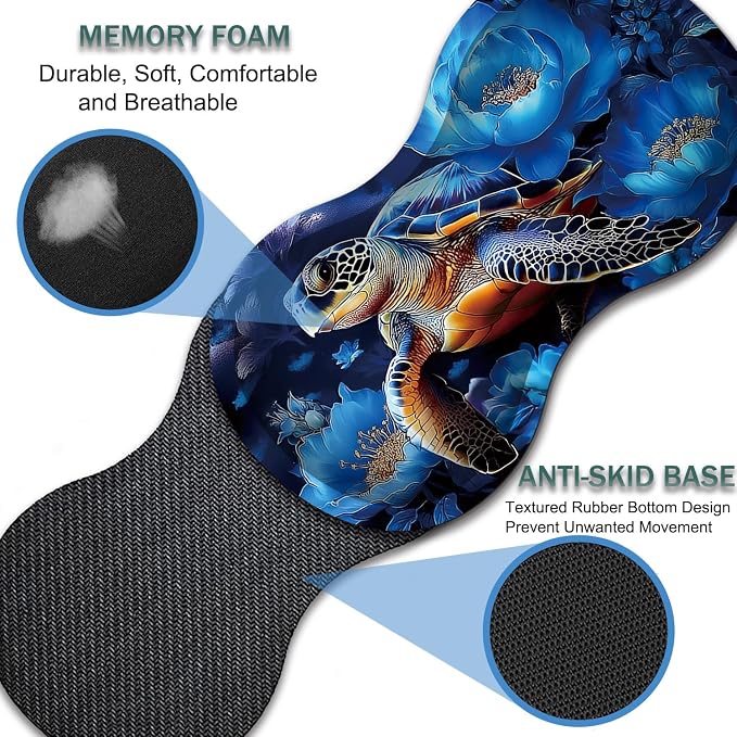 Blue Flowers & Sea Turtle