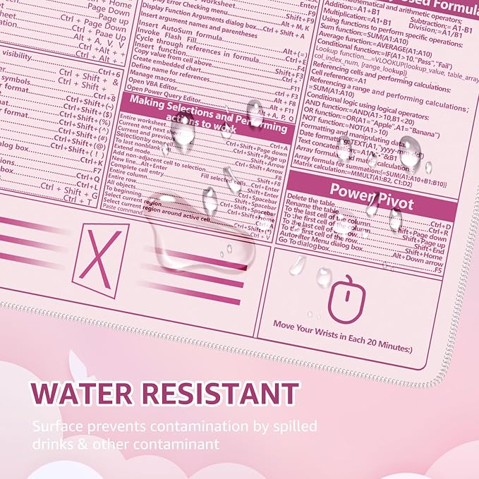 Pink Excel Shortcuts