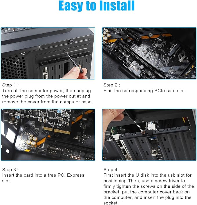 4 x USB A - 4 x USB C