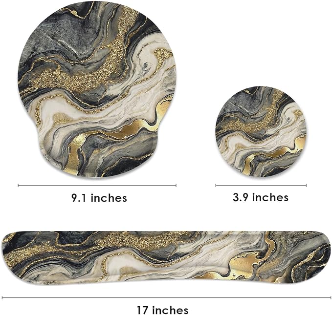 Black Gold Glitter Marble