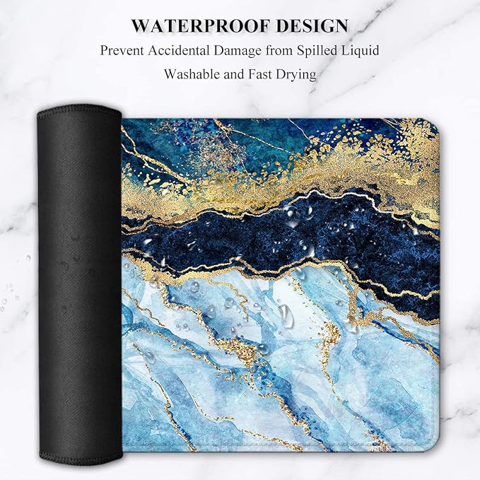 4Pcs-Blue & White Marble