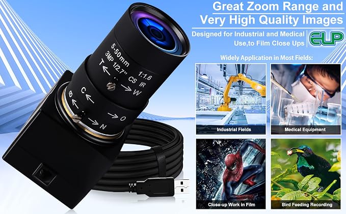 8MP 5-50mm Zoom Webcam