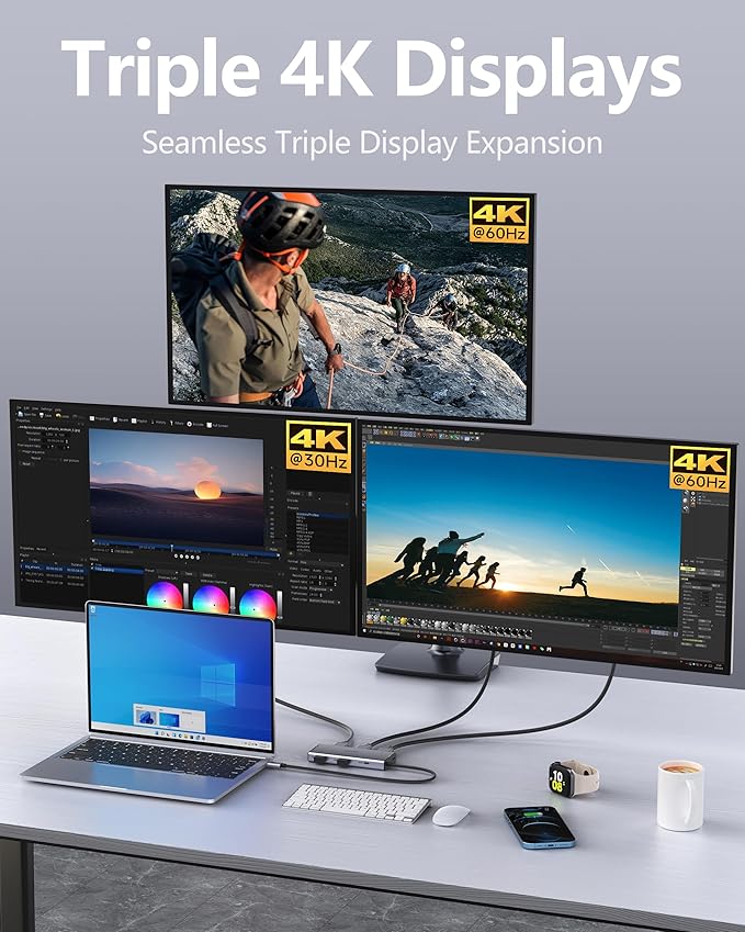 Grey 2 HDMI + 1 DisplayPort+USB