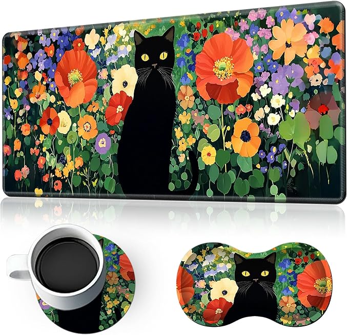 Flower Black Cat