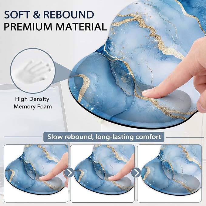 Marble Blue Gold Flowing Marble