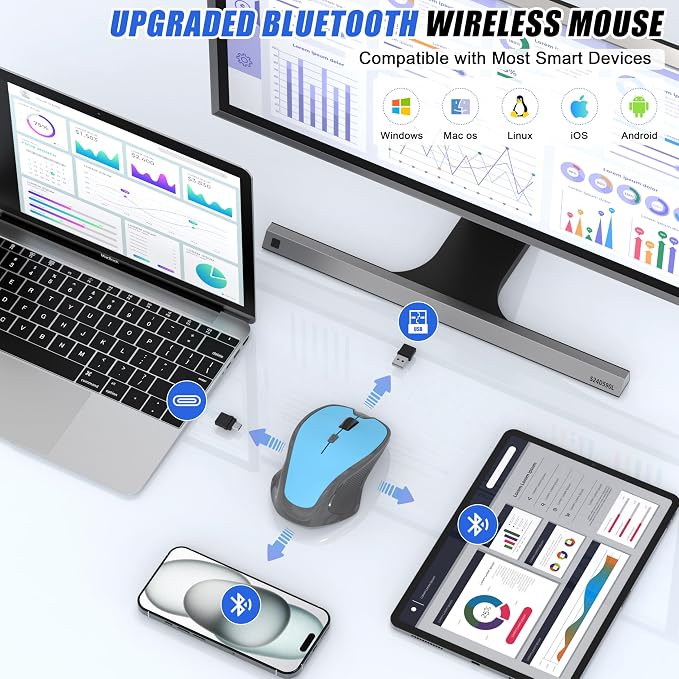 Bluetooth Wireless Mouse (Blue)