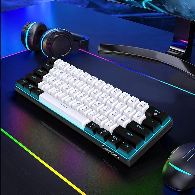 Black White(Ice Blue Light)/Blue Switch