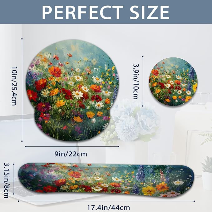 Vintage Oil Painting Flower Field