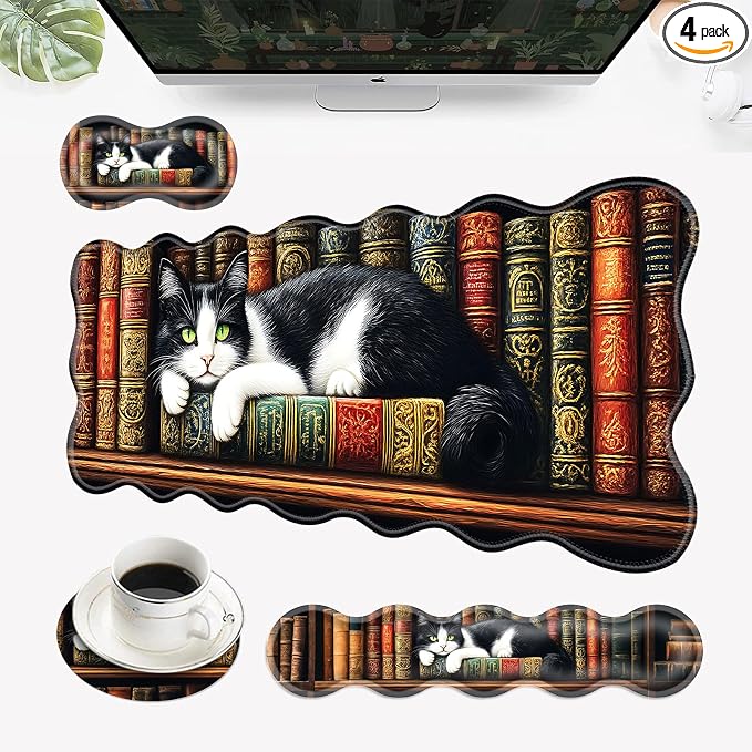 13 Cat on Bookshelf