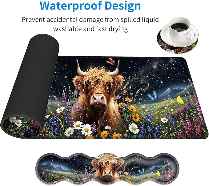 Cute Floral Highland Cow