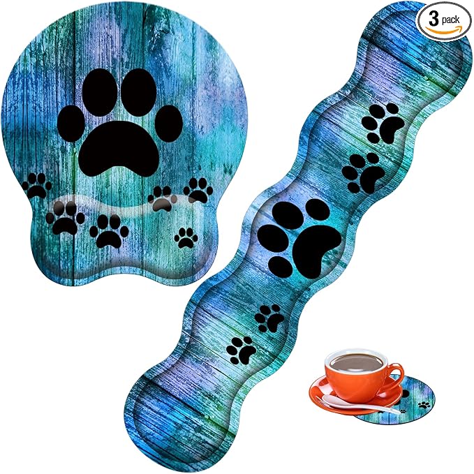 Antique Blue Wood Grain Dog Paw
