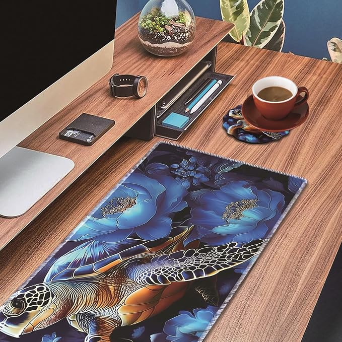 Blue Flowers & Sea Turtle