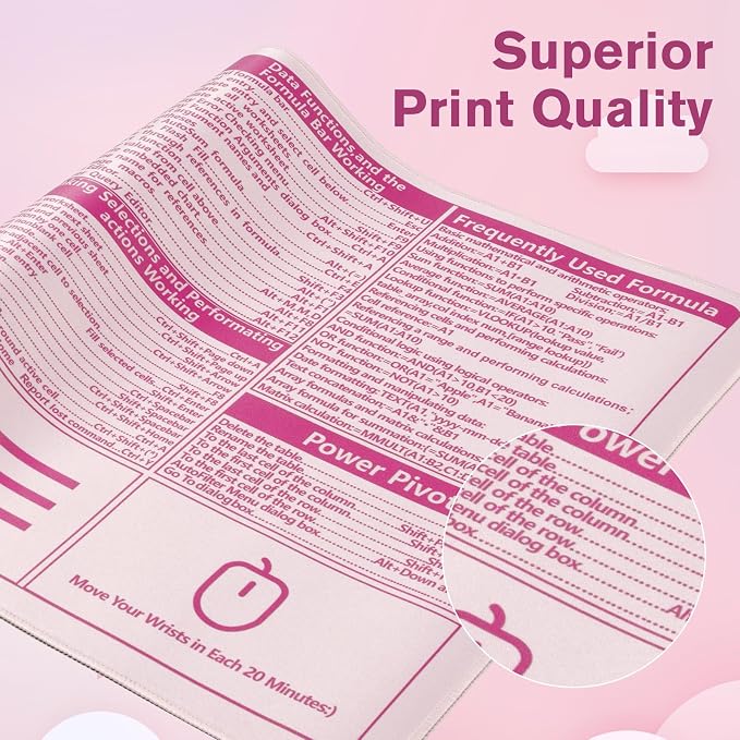 Pink Excel Shortcuts