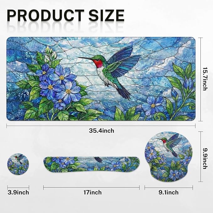 Blue Floral Hummingbird