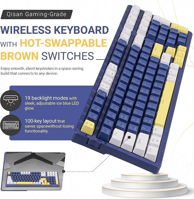 Brown Switch-Dark Blue & Yellow
