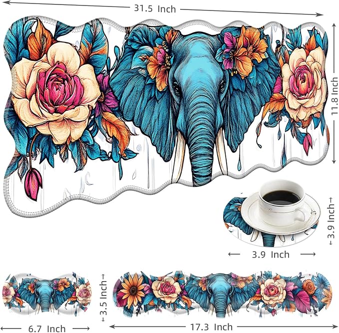 8 Floral Elephant
