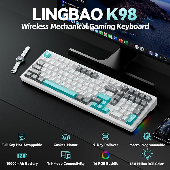 K98 | 10000mAh | White Blue Grey