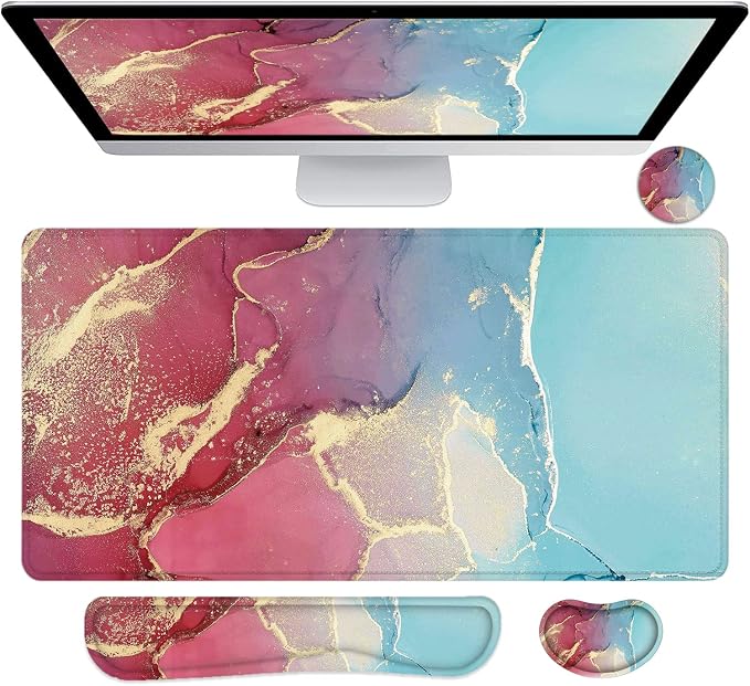 4Pcs-Blue & Red Marble