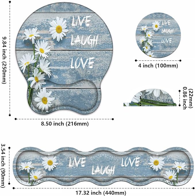 Dreamy Daisy Vintage Wood Board Live Laugh Love