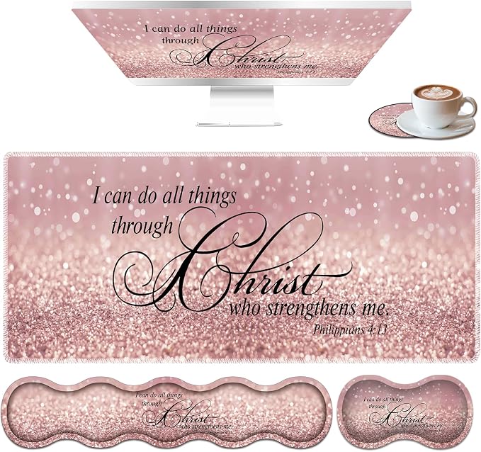 Bible Verse Pink Glitter Phil 4-13