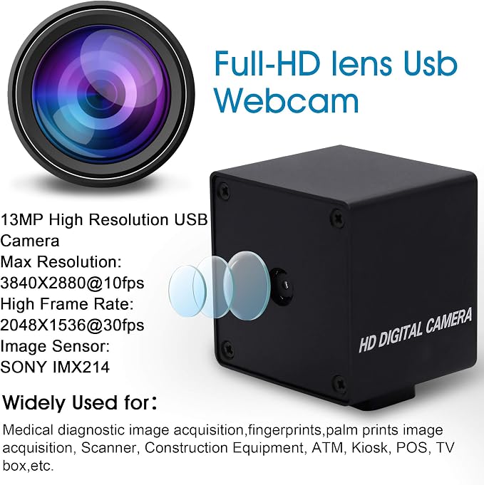75 Degree Autofocus No Distortion Lens Webcam