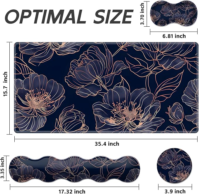 Rose Gold Line Art Flowers