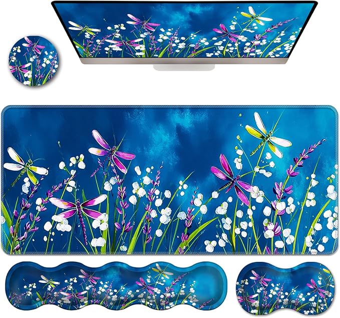 Dragonflies Over Flower Field-2-35