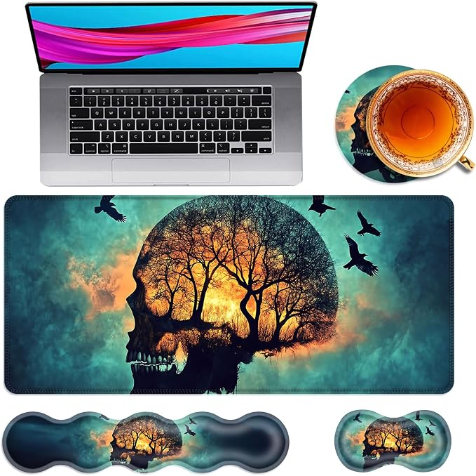 Skull Silhouette with Tree