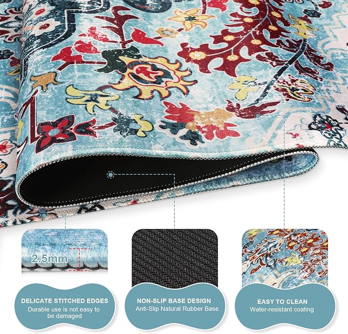Retro Boho Floral Blue