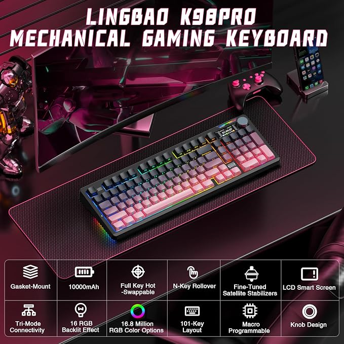 K98Pro | 10000mAh | Gradient Black Pink