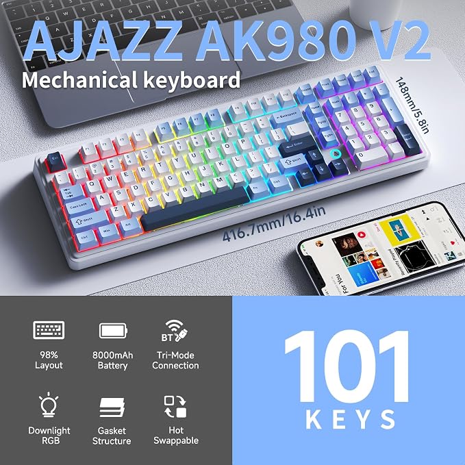 AK980 Blue White