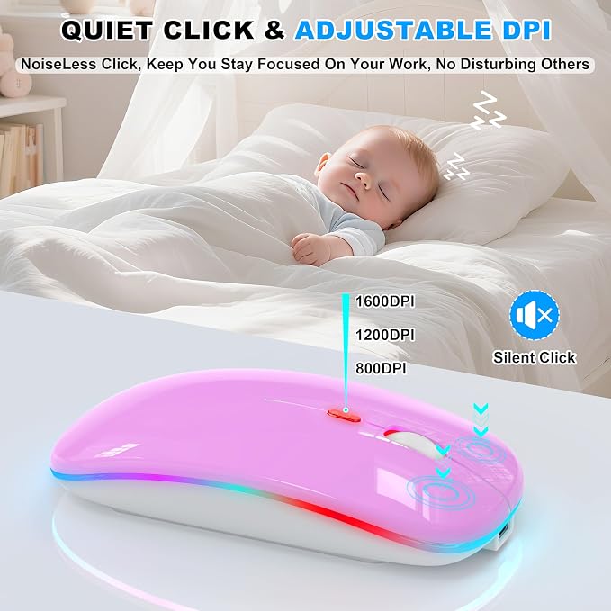 LED Wireless Mouse (Purple)