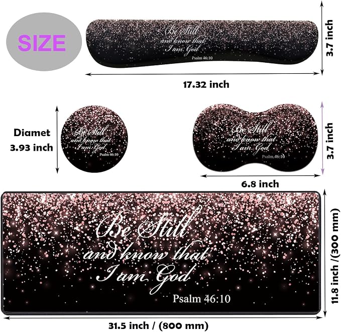 Rose Gold Glitter Black Psalm46:10