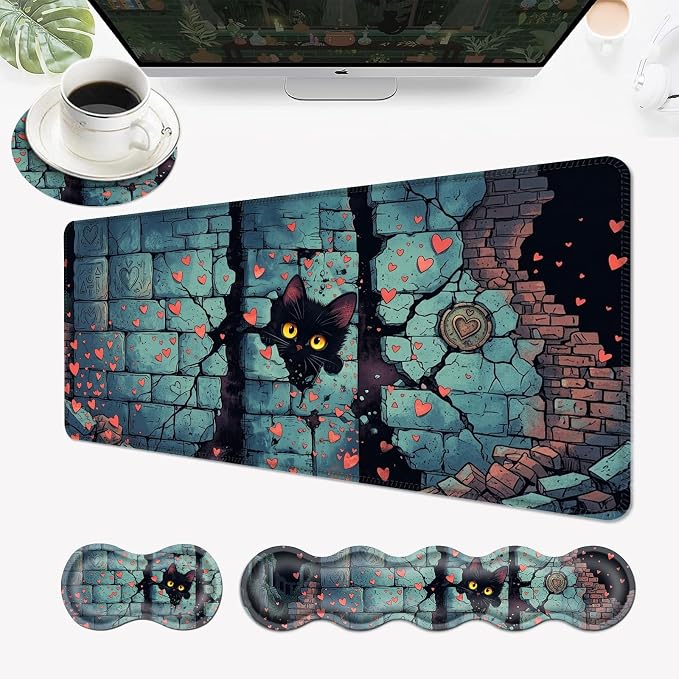 Black Cat Love Heart
