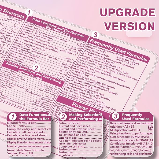 Pink Excel Shortcuts
