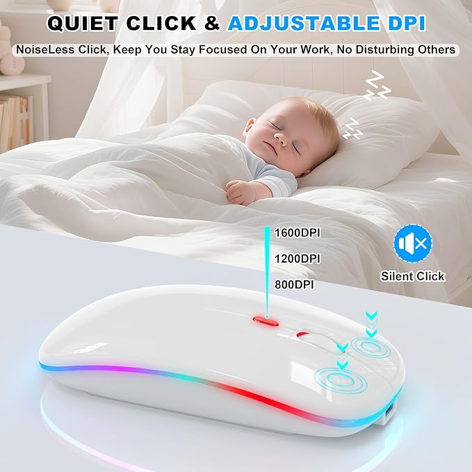 LED Wireless Mouse (White)