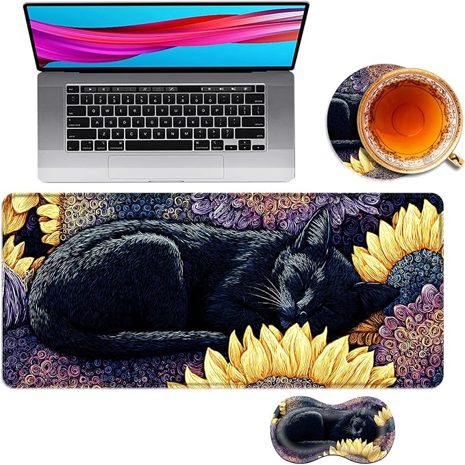 Black Cat With Sunflowers-2-28