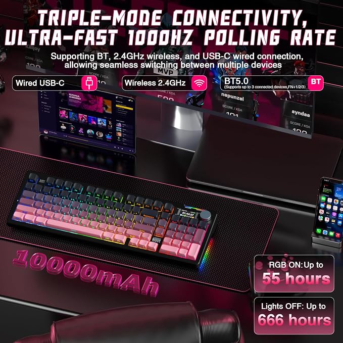 K98Pro | 10000mAh | Gradient Black Pink