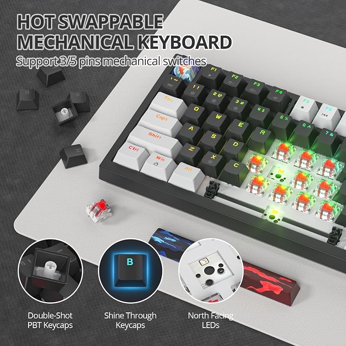 82 White Black/Red Switch