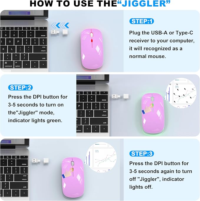 LED Wireless Mouse (Purple)